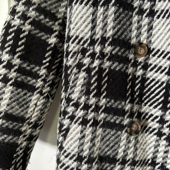 Plaid Pea Coat - Picture 2 of 6